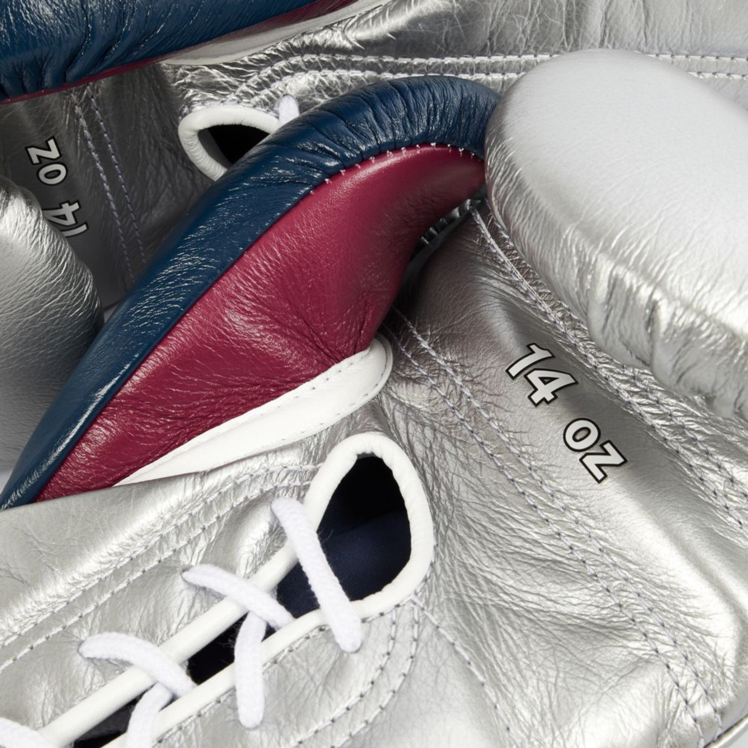 Winning boxing gloves Affordable Silver Leather Lace up - Velcro