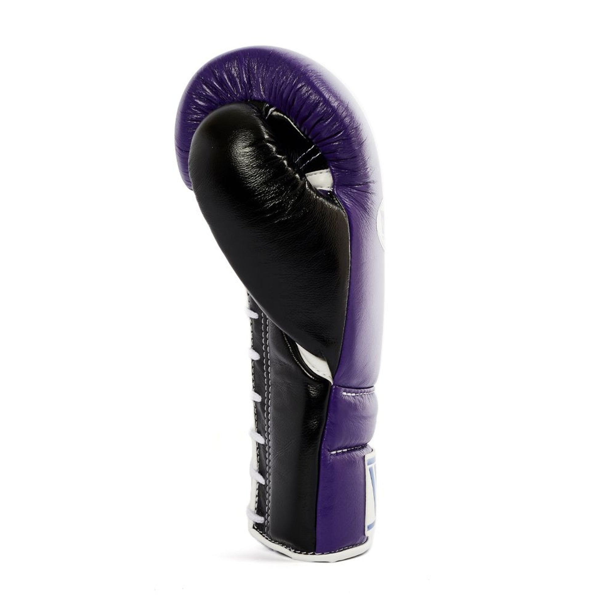 Winning boxing gloves Black Purple Leather 14oz Lace up