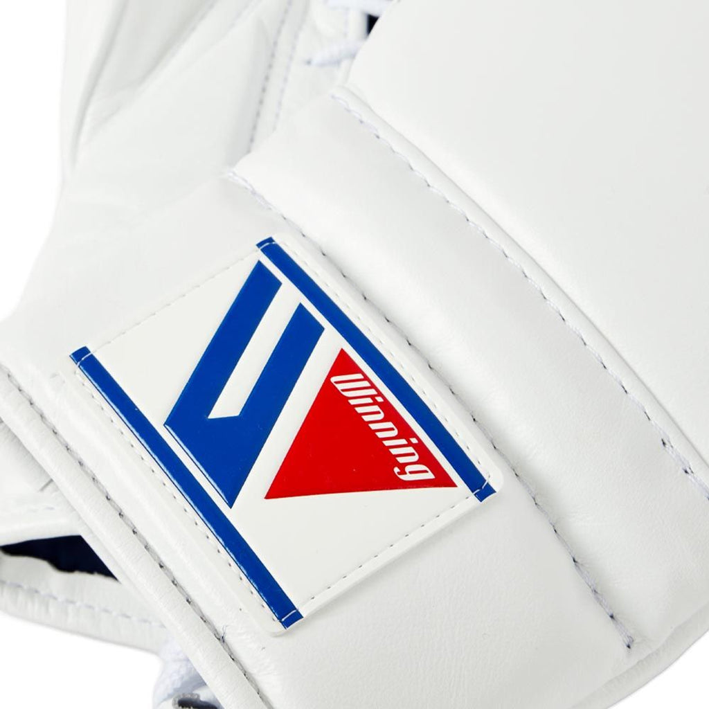 Winning boxing gloves Custom White Leather Lace up