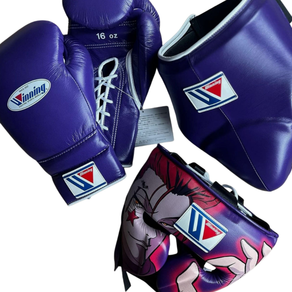 Winning boxing gloves Hisoka Hunter x Hunter set Leather Lace up - Velcro