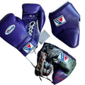 Winning boxing gloves Joker set Purple Leather Lace up - Velcro