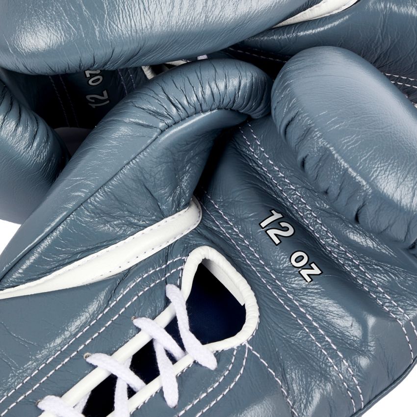 Winning boxing gloves 14oz Lace up Grey Leather