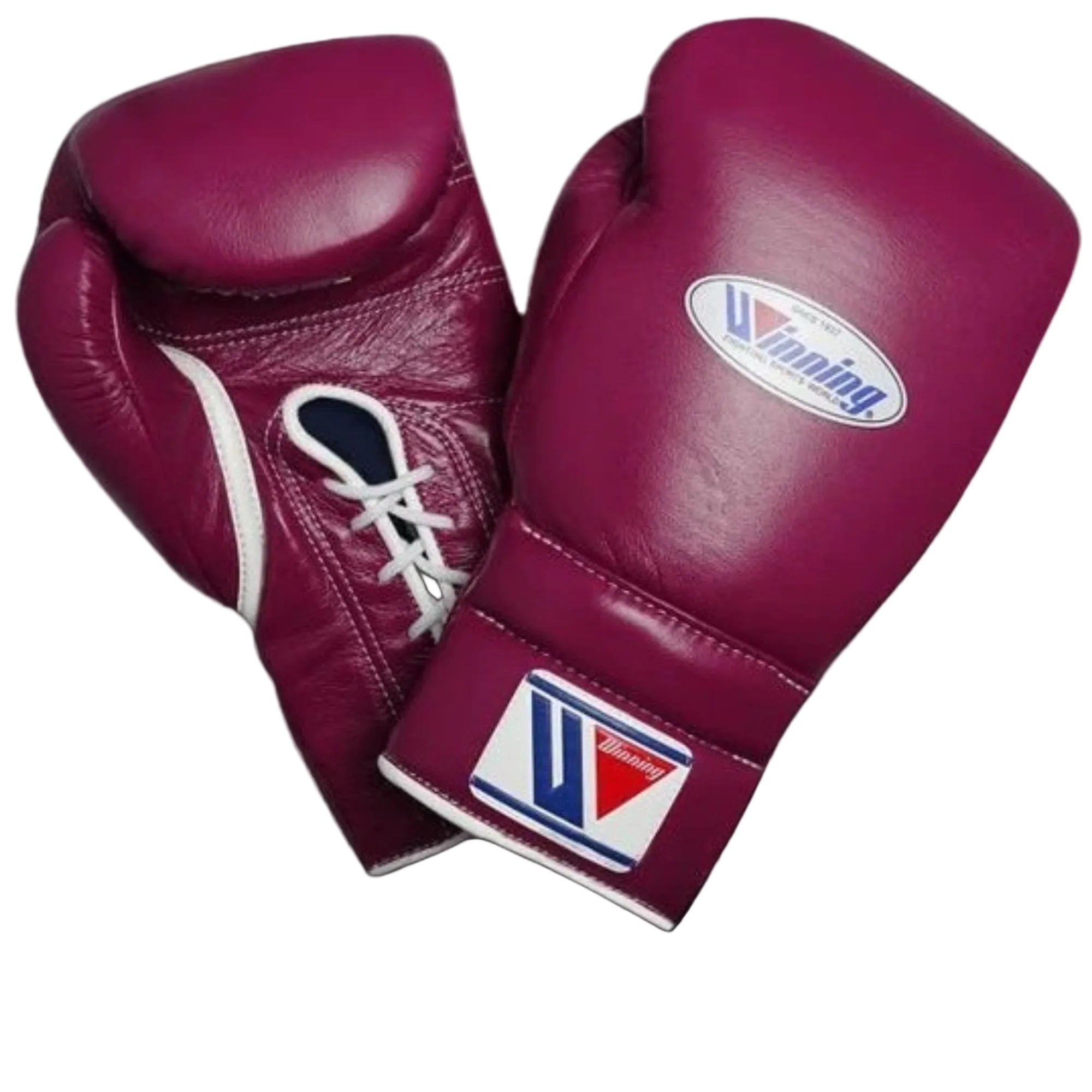Winning boxing gloves Maroon Leather Lace up