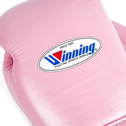 Winning boxing gloves Pink Leather Lace-up