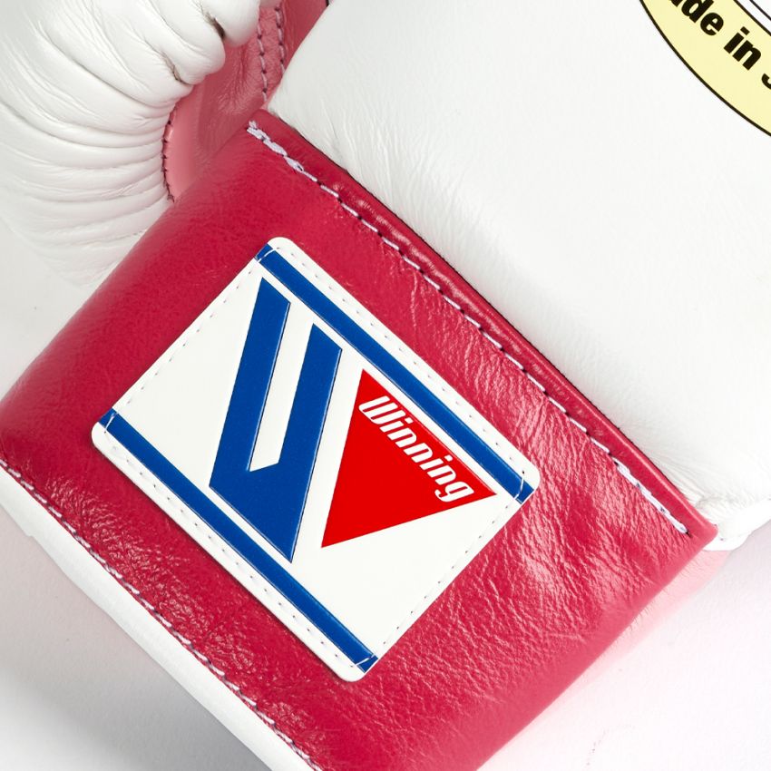 Winning boxing gloves Pink White Leather 14oz Lace up