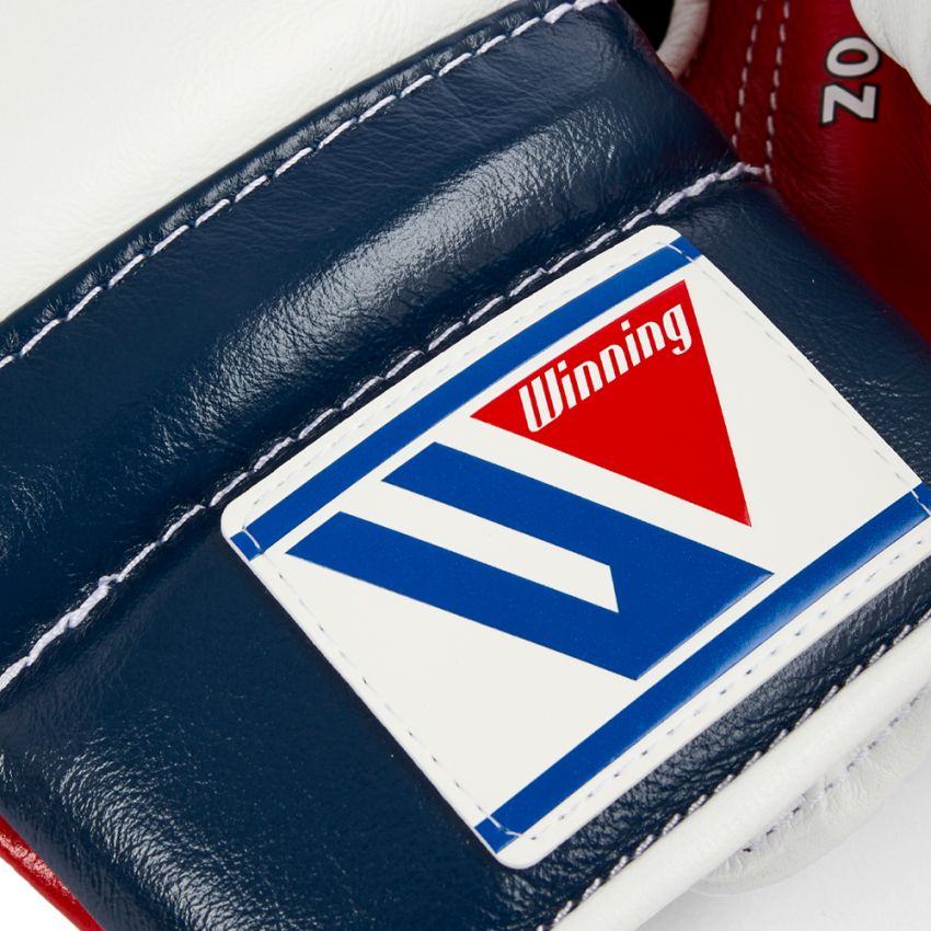 Winning boxing gloves Red White Blue Leather Lace up