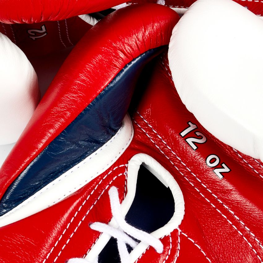 Winning boxing gloves Red White Blue Leather Lace up