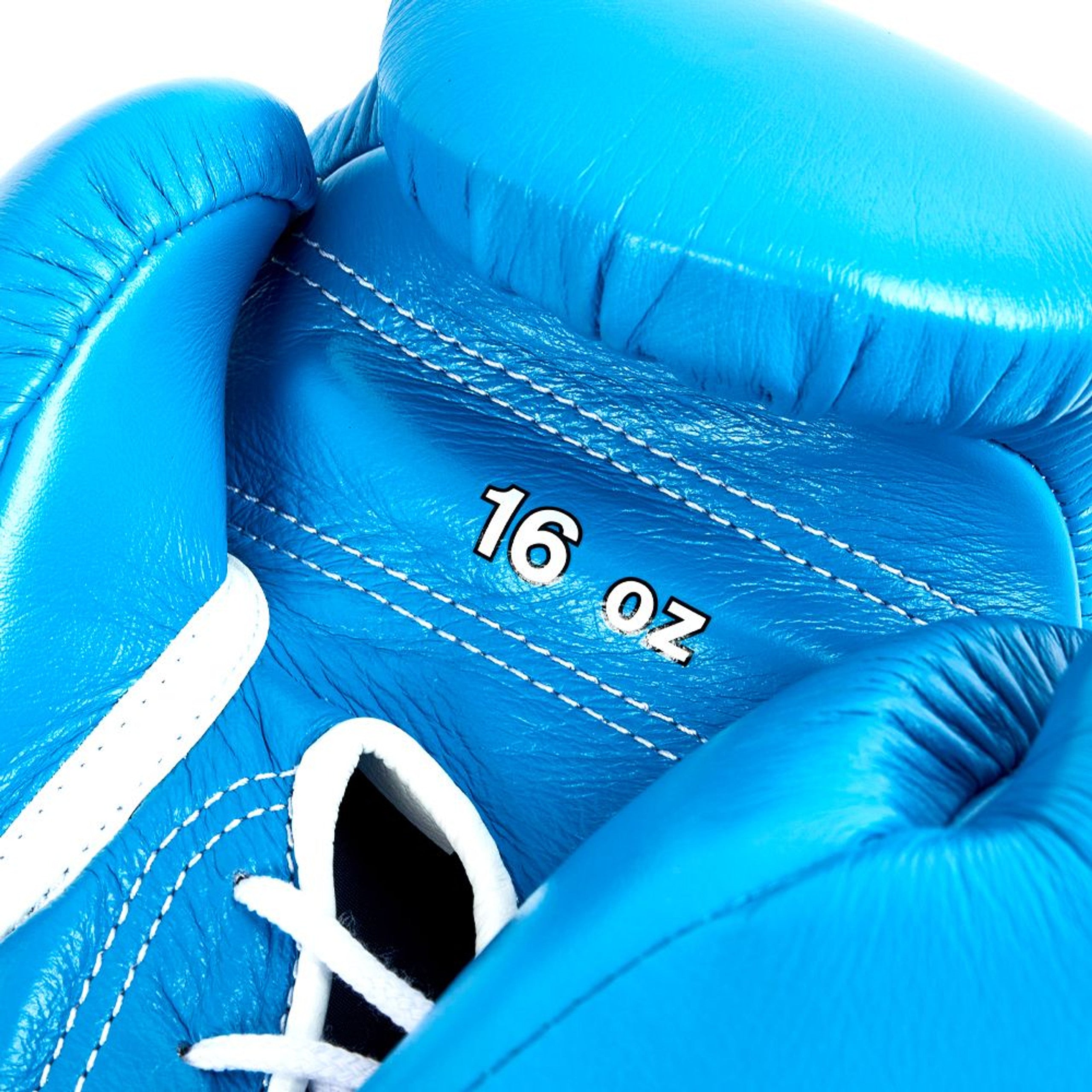Winning boxing gloves Sky blue Leather Training  Lace up gloves