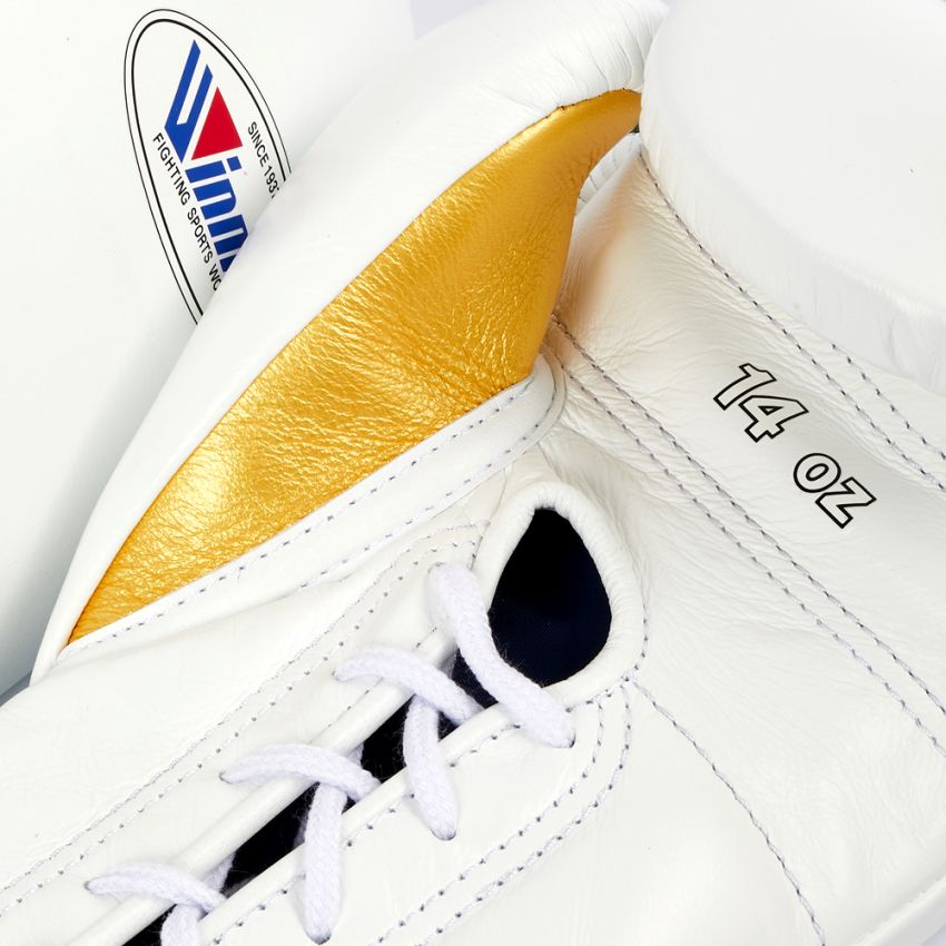 Winning boxing gloves White Gold Leather