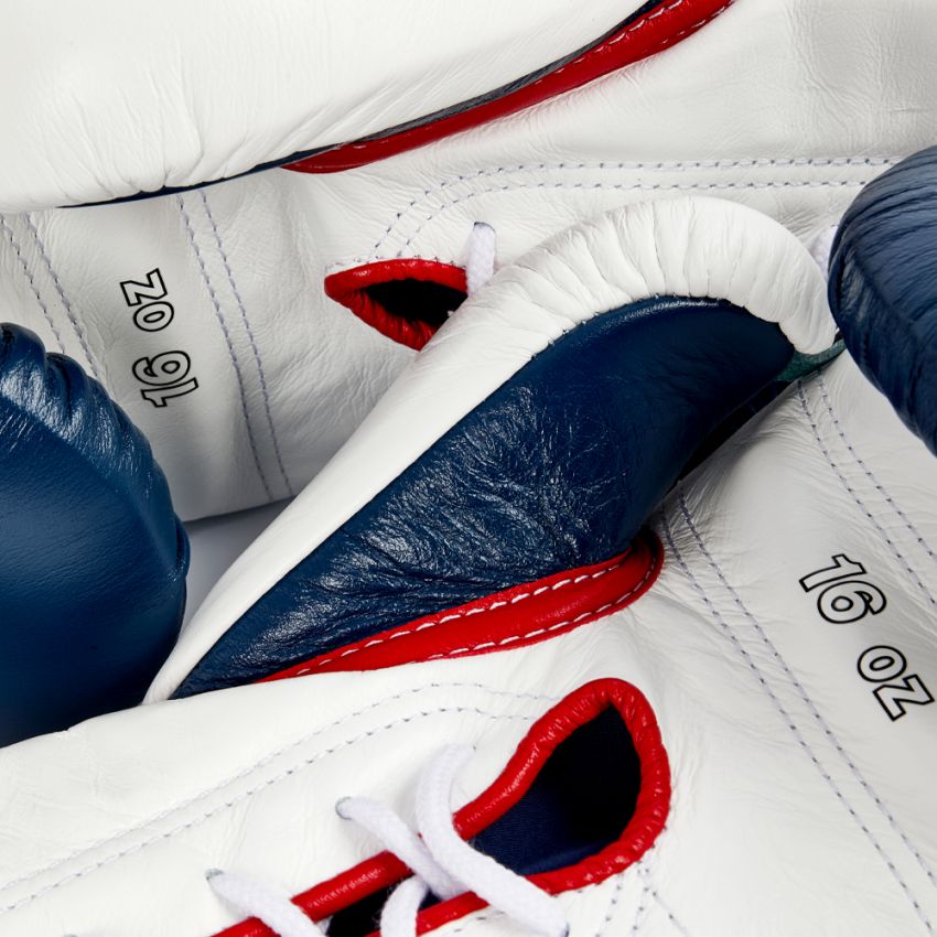 Affordable Winning boxing gloves White Leather Lace up - Velcro