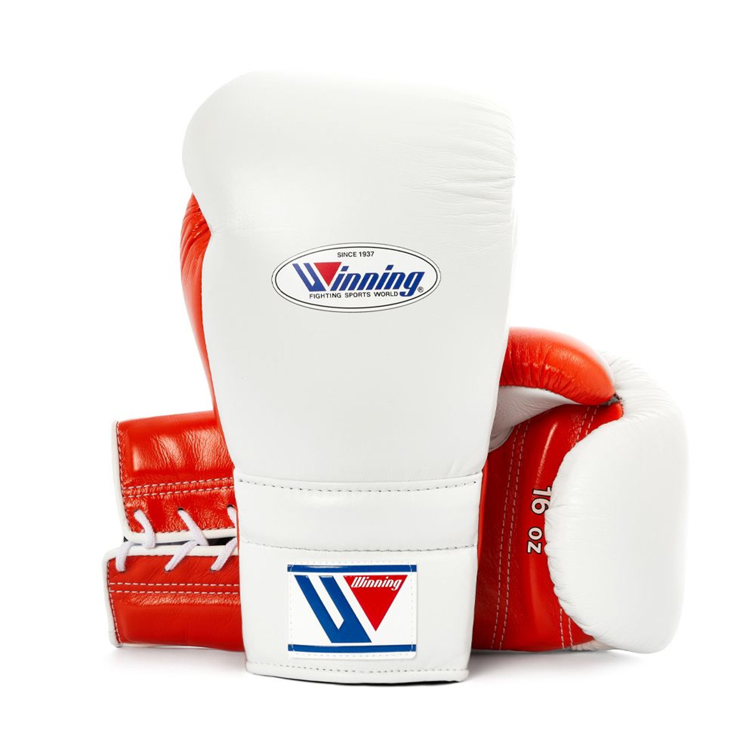 Winning boxing gloves White Orange Leather Lace up – PFFitnessGear