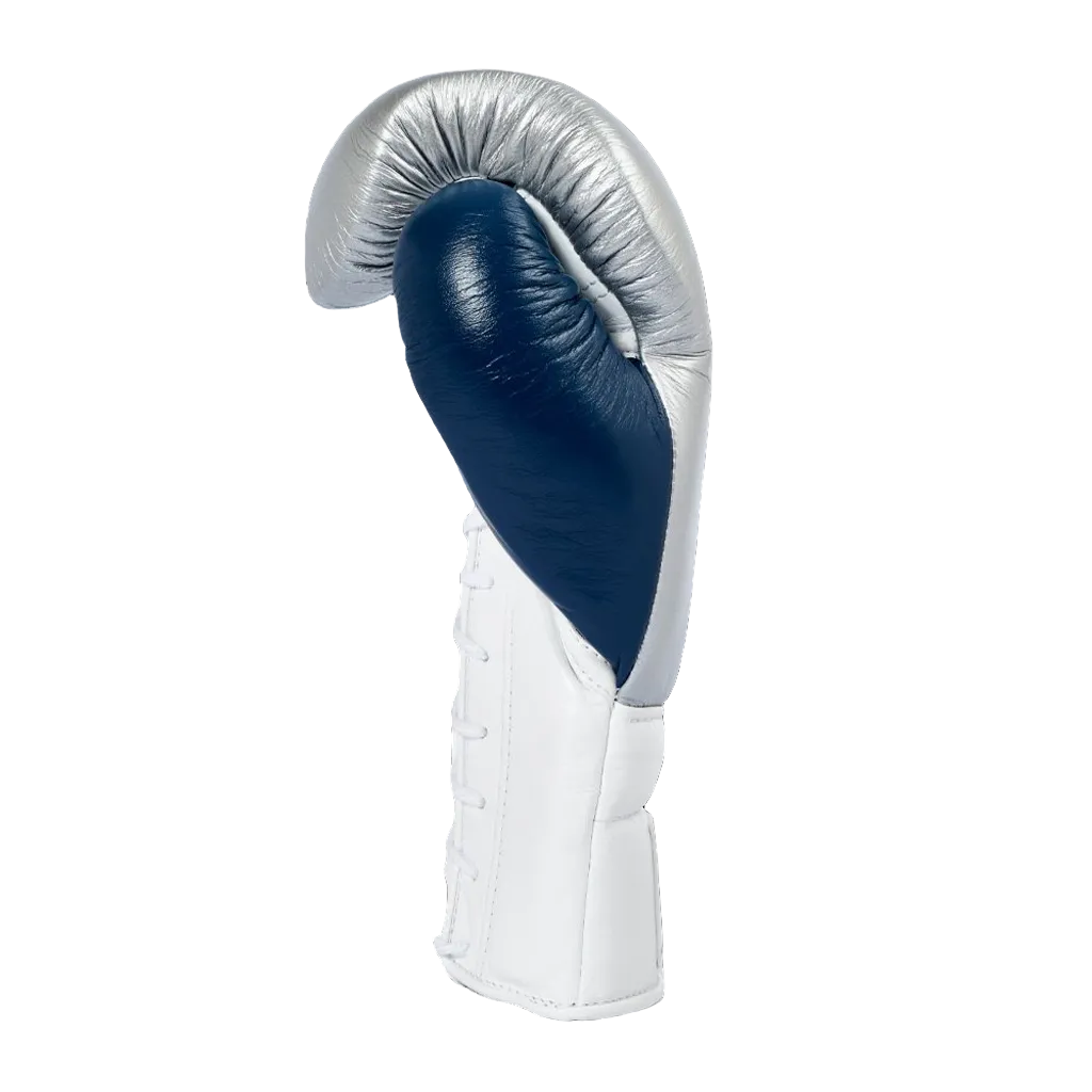 Winning boxing gloves White Silver Leather Lace up Training gloves