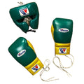 Winning boxing set Green Golden laceup gloves