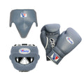 Winning boxing set Grey laceup gloves 