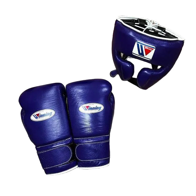 Winning boxing set Purple velcro gloves 