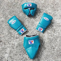 Winning boxing set Teal Green leather laceup gloves