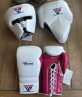 Winning boxing set White Pink Leather