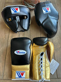 Winning training boxing set Black Gold Leather 