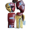 Winning training boxing set Gold Leather Face Groin Protection